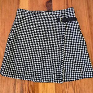 Zara Asymmetrical Houndstooth Skirt